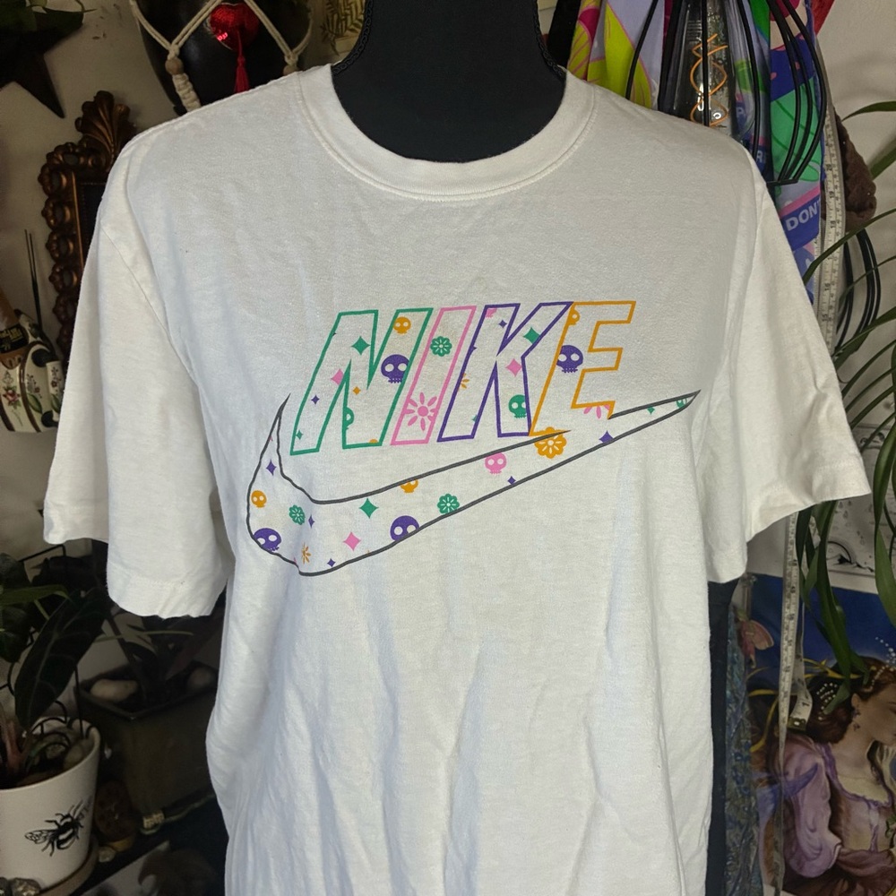 Nike White Tee Day of the Dead